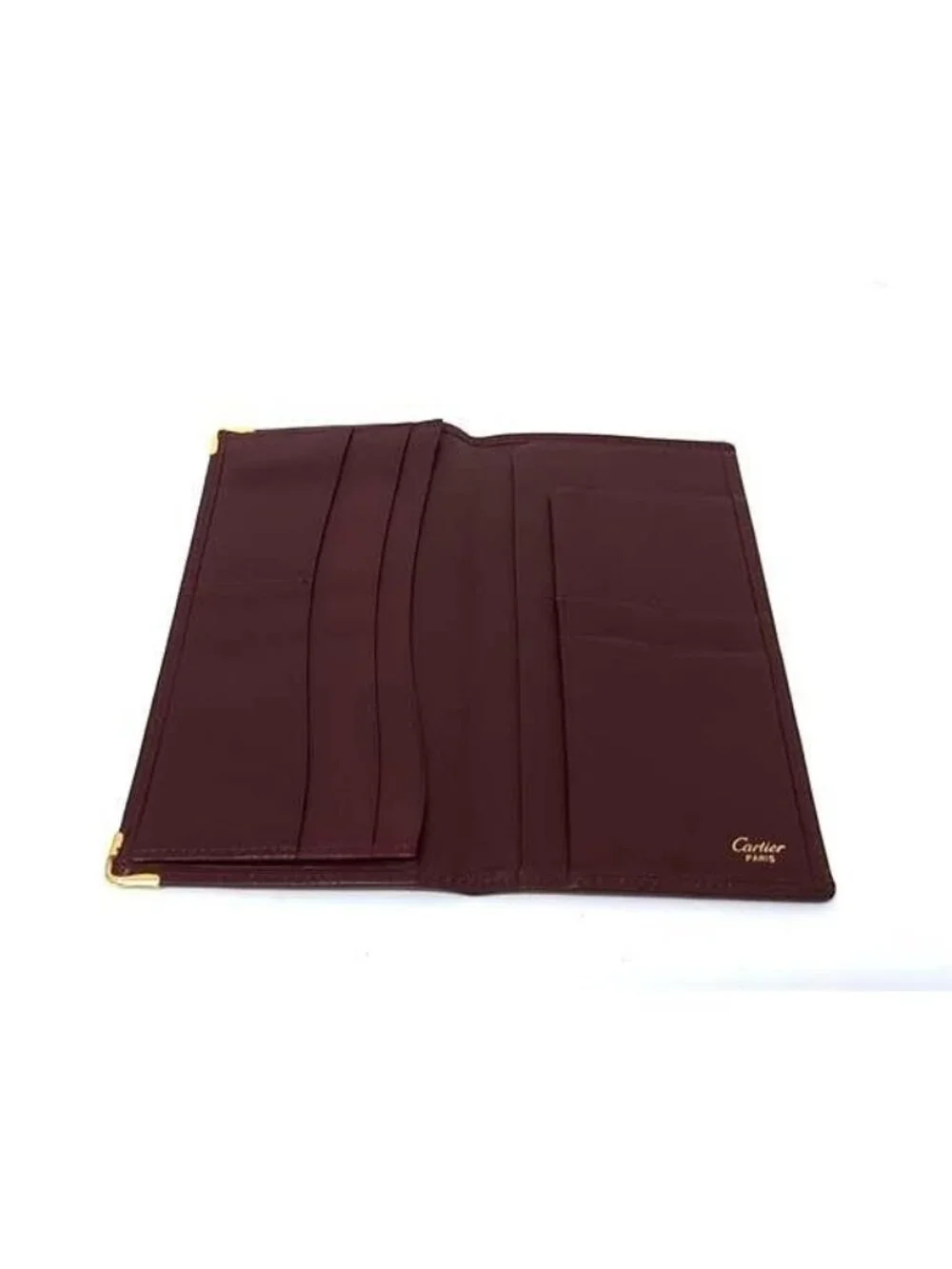 Cartier Wallet Must Line Bordeaux Leather Bifold Billfold